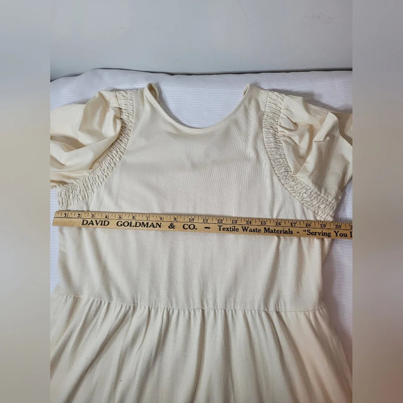 Who What Wear Cream Cottagecore Cotton Maxi Dress sz L - Picture 4 of 9